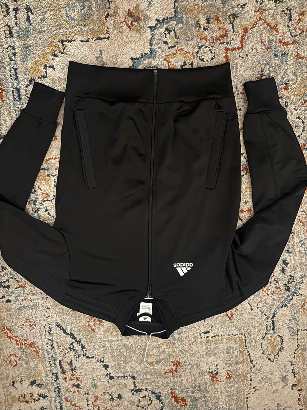 adidas Black Jacket with White Logo